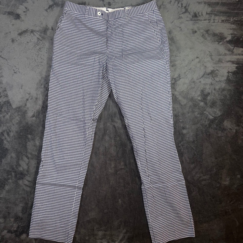 Mens 31x32 Paisley & Gray Slim Fit Pants Navy Gingham Excellent Cotton Trousers